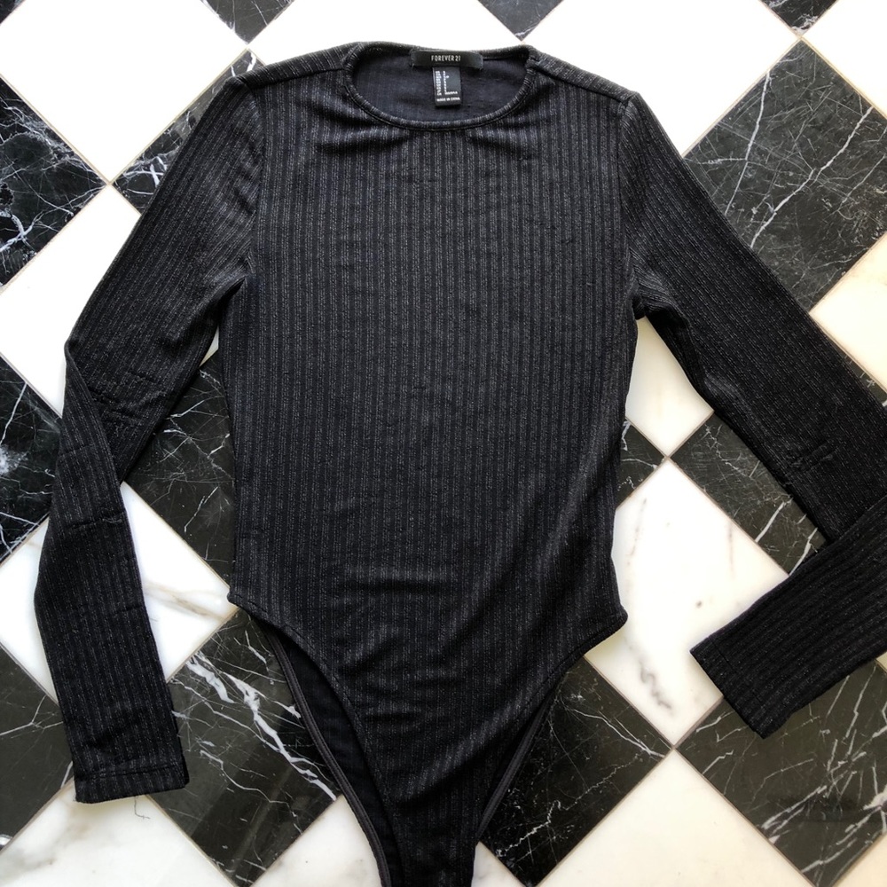 Forever 21 Ribbed Metallic Bodysuit
